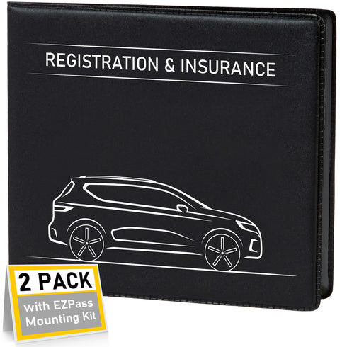CANOPUS Car Registration and Insurance Holder, Car Document Holder, Vehicle Registration and Insurance Card Holder, Wallet for Auto, Trailer, Motorcycle, Truck, Vehicle Paperwork Organizer (2 Pack)